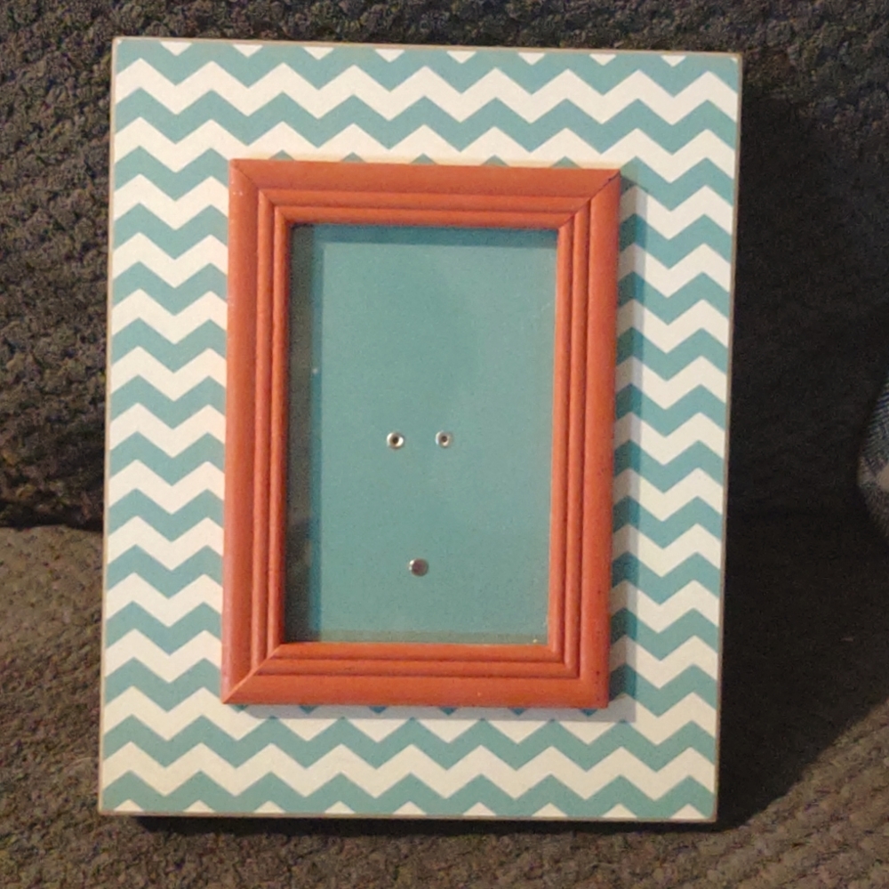 Teal and pink photo frame 5x7